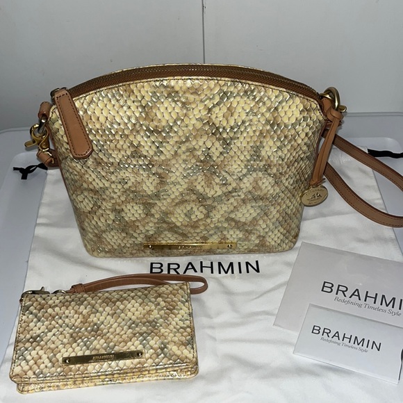 Brahmin Bags Brahmin Mini Duxbury Beige Parker Crossbody Bag Debi